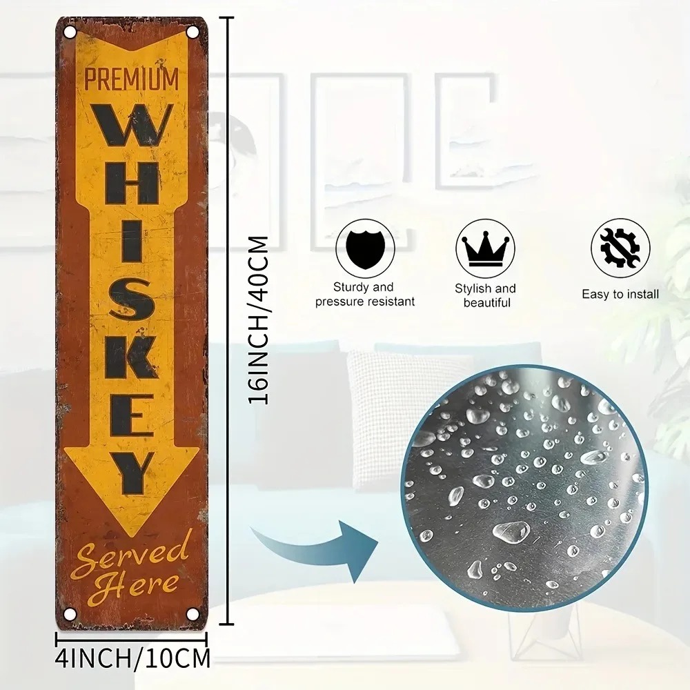 Home Bar Cafe - CIFbuy Anpassbare Vintage-Whiskey-Bar-Plakette 4×16 Zoll, 2D-Flach-UV-Druck,