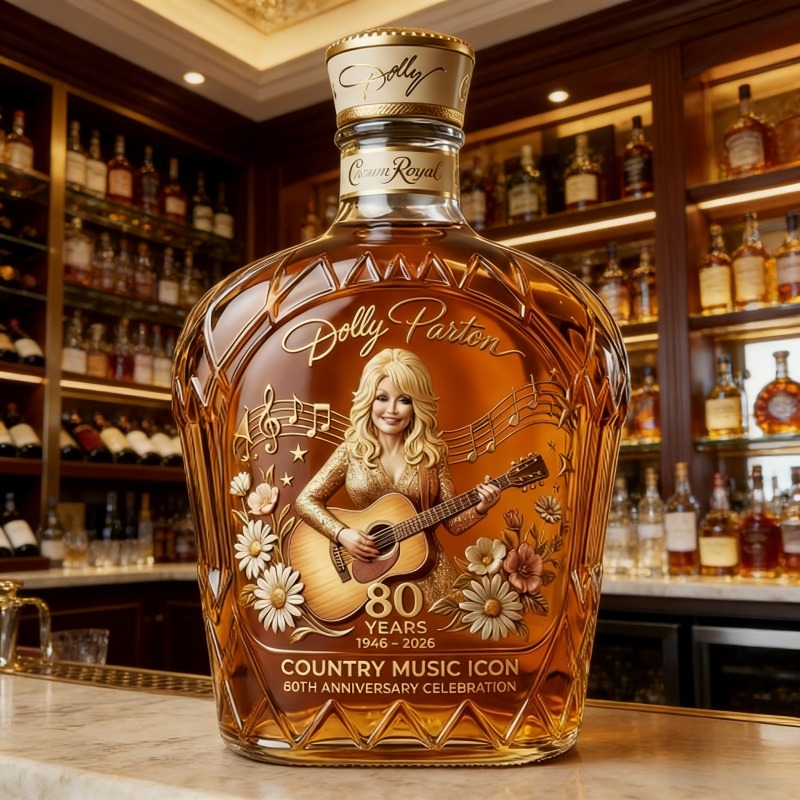Home Bar Set - Dolly Parton Premium Country-Musik-Themen Whisky-Dekanter, Handgefertigte
