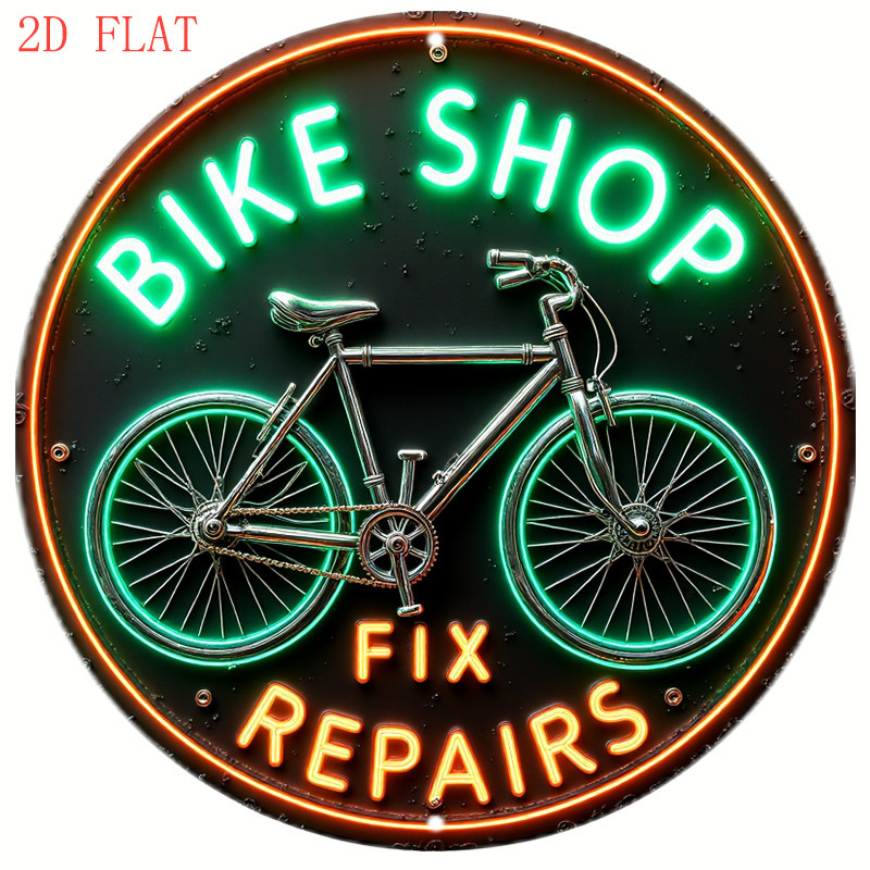 Home Bar Cafe - CIFBUY Retro Neon Fahrradladen-Schild Aluminium Wandkunst