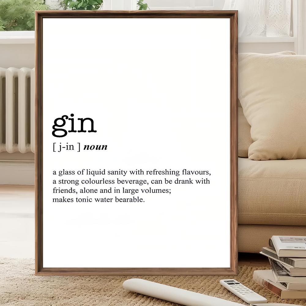Home Bar Word - GIN Wortdefinition HD Wandkunst Poster Lustiges