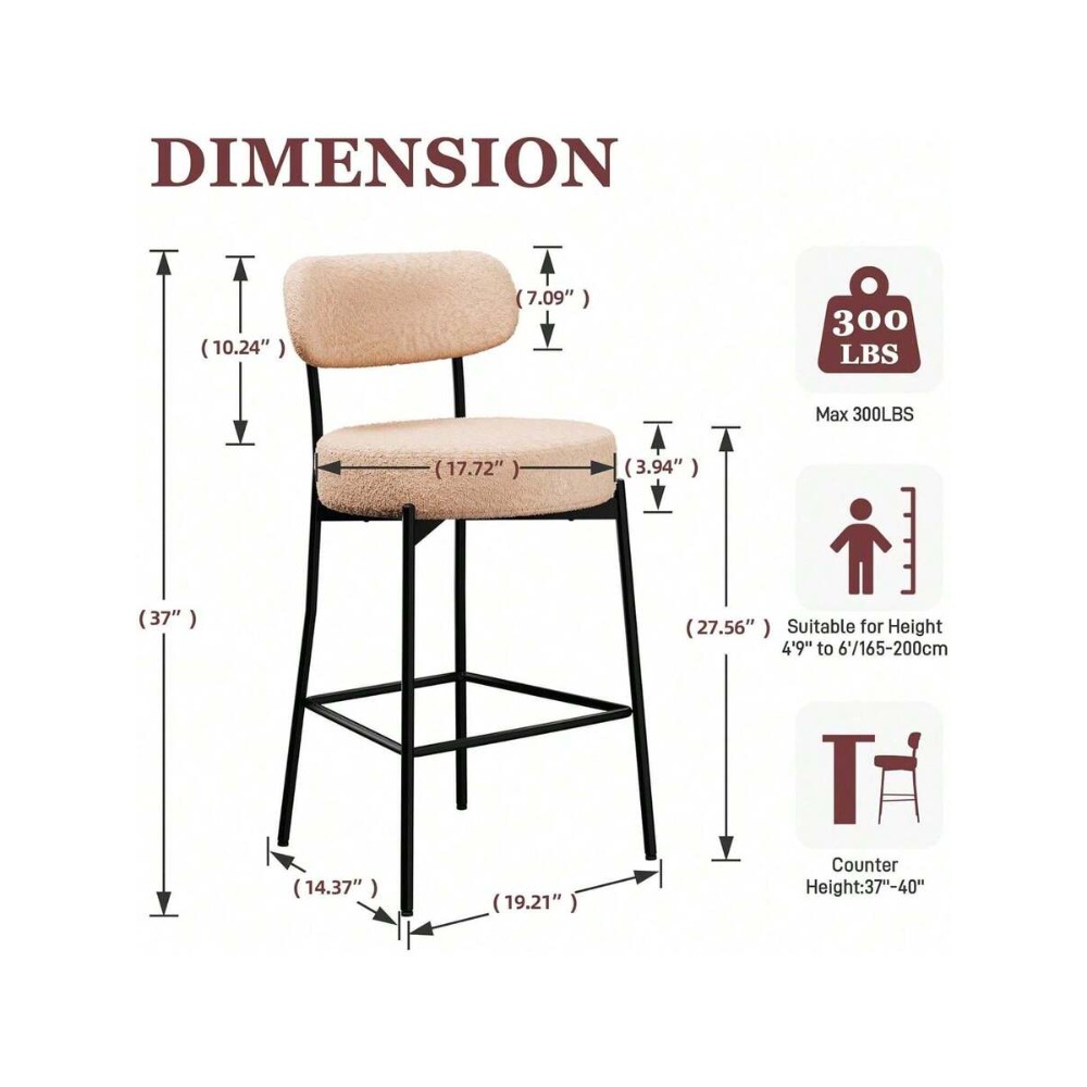 Beige Barhocker-Set mit 2 Stüh – Home Bar And Counter Bewertung und Preis
