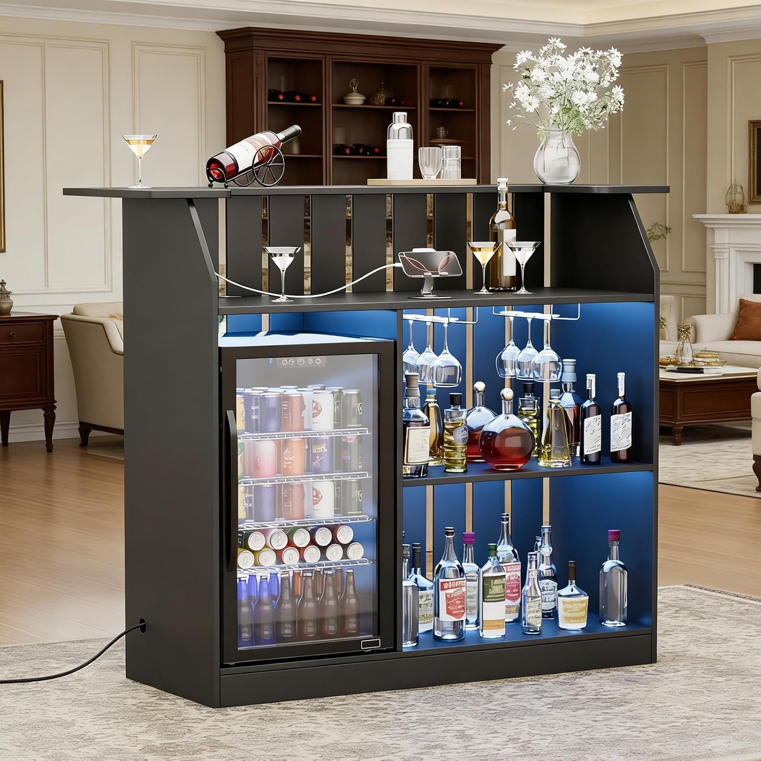 U-förmiger Bartisch mit Kühlsc – Home Bar And Fridge Bewertung und Preis