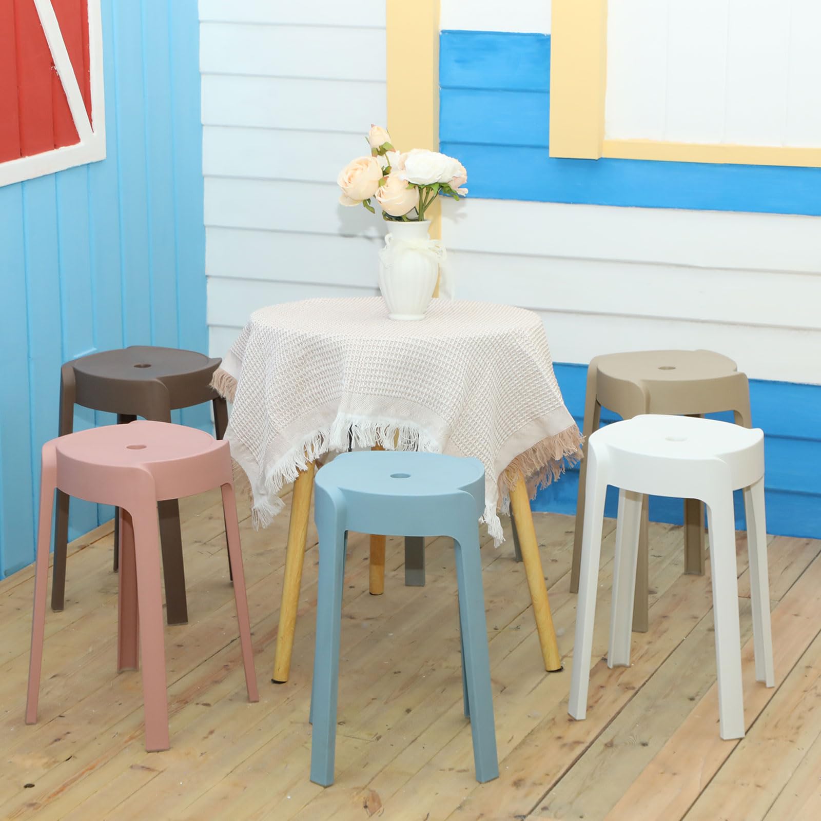 1/6er-Pack Stapelbare Kunststo – Home Bar Seating Bewertung und Preis