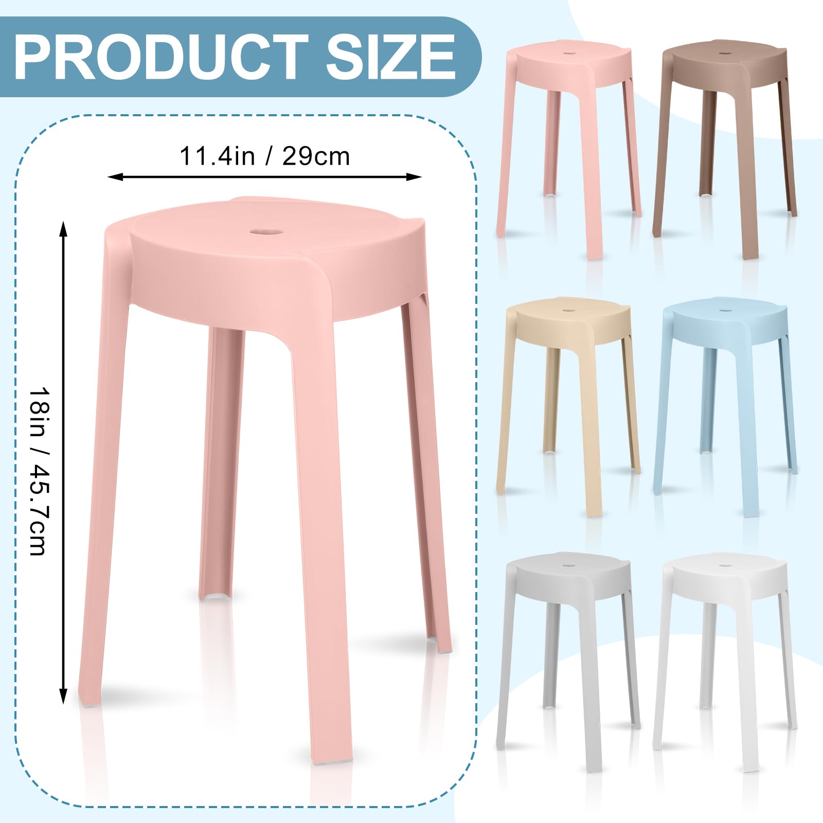 1/6er-Pack Stapelbare Kunststo – Home Bar Seating Bewertung und Preis