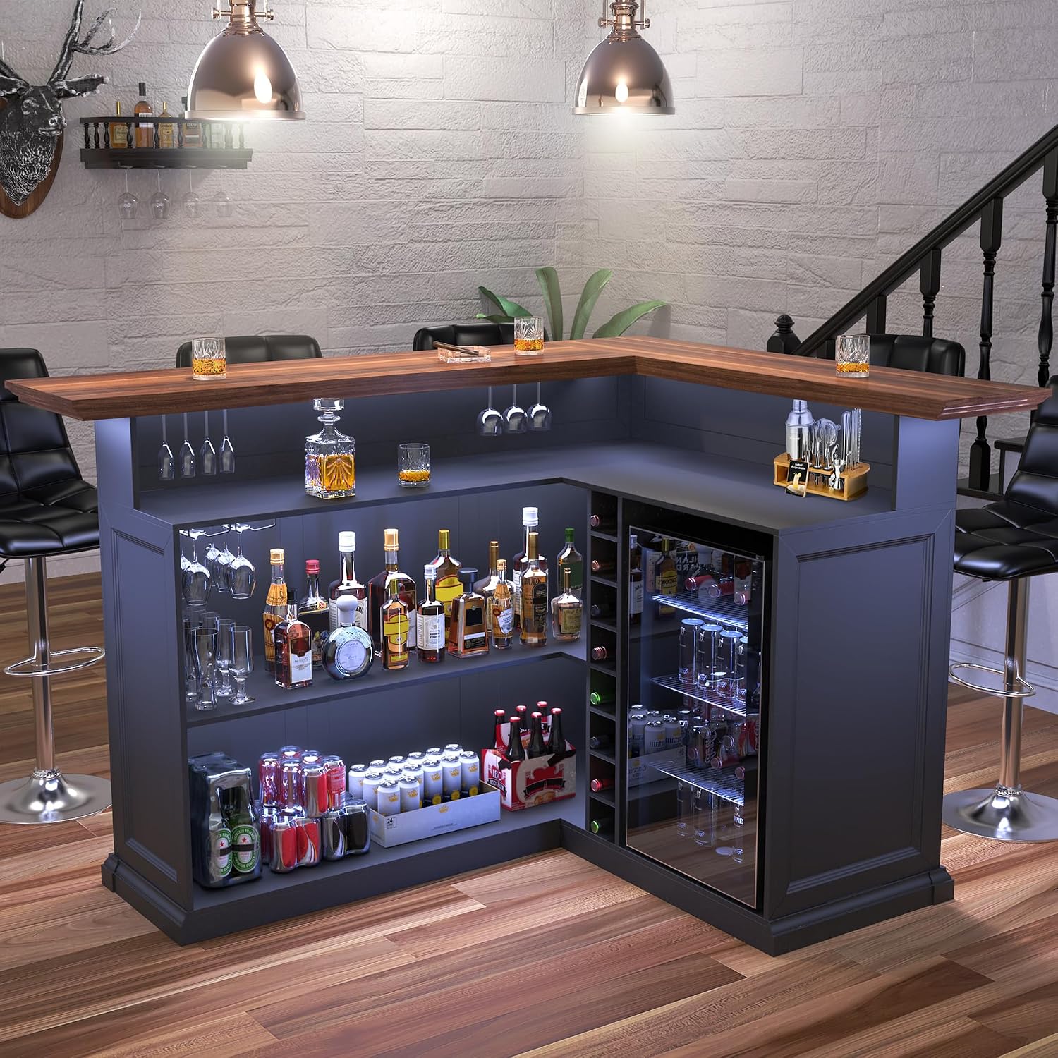 L-förmiger Hausbarschrank mit  – Home Bar And Fridge Bewertung und Preis